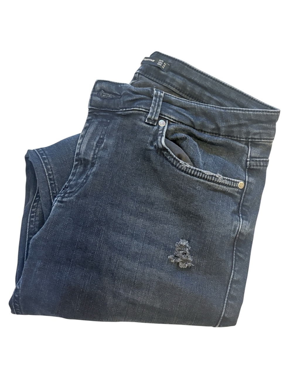 Zara Trafaluc Embraced Silhouette Dark Gray Skinny Jeans with Subtle Distress